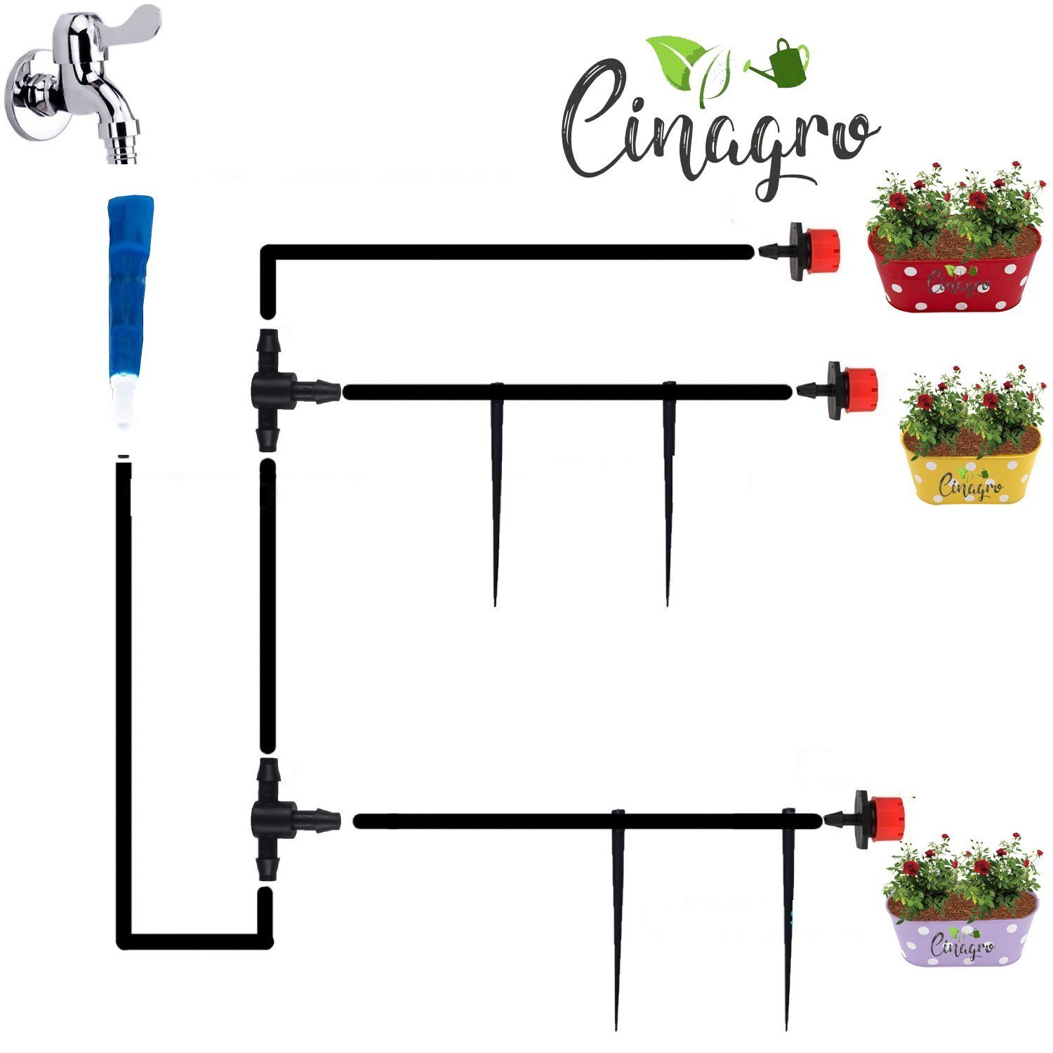 Drip Irrigation Garden Watering 120 Plants Drip Kit - shrigram organics