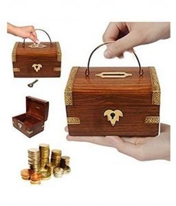WOODEN PIGY BANK / COIN BOX FOR KIDS
