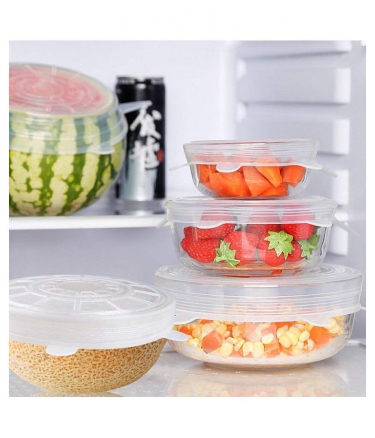 Silicon Cover Lids Food Fresh Saver Cover, Freezable, Microwavable ...