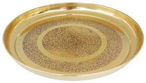 Brass Thali Embose Design- 12.2*12.2 Inch