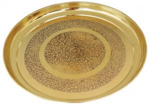 Brass Thali Embose Design- 12.2*12.2 Inch - Image 2