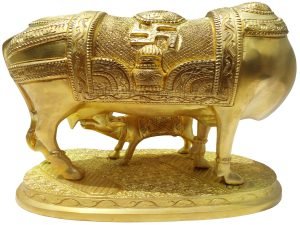 Brass Cow With Calf Gaye Bacdha in super fine finish 11*6*9.5 Inch - Image 4