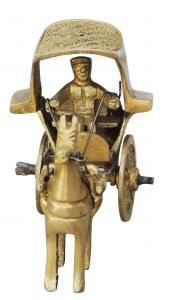 Brass Horse Cart - 3.8*1.8*2.3 Inch - Image 3
