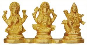 Brass Laxmi Ganesh Saraswati Statue Murti Idol - 4*1*2 Inch