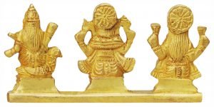 Brass Laxmi Ganesh Saraswati Statue Murti Idol - 4*1*2 Inch - Image 2