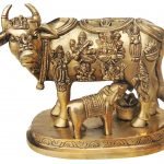 Brass Cow With Calf Gaye Bacdha 6*3.7*5.2 Inch