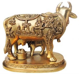 Brass Cow With Calf Gaye Bacdha 6*3.7*5.2 Inch - Image 3