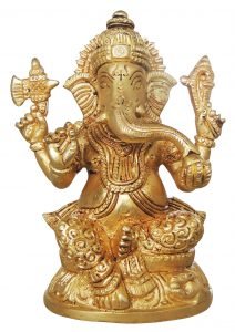 Pure Brass Ganesh Statue Murti idol In Super Fine Finish - 3.4*2.3*4.5 Inch