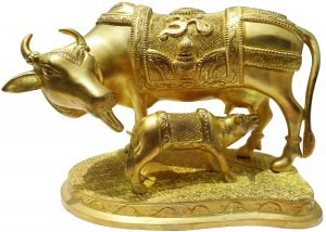 Brass Cow With Calf Gaye Bacdha in super fine finish 11*6*9.5 Inch - Image 3