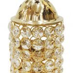Brass Deepak With Crystal Chimney - 8 inch