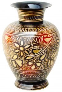 Brass Coloured Flower Vase with handwork - 5.5*5.5*8.5 Inch - Image 2