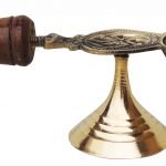 Brass Deepak With Wooden Handle - 10.5 Inch