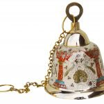 Brass Temple Bell With Handicraft Colour