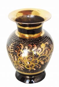Brass Coloured Flower Vase with handwork - 3.5*3.5*5.5 Inch - Image 2