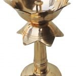 Brass Lotus Shape Deepak With Stand - 3.9 Inch