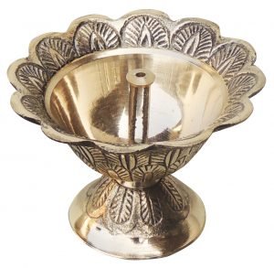 Brass Kamal Shape Deepak Diya - 3.7 inch