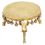 Brass Elephant Leg Chowki For God Idol - 4.3 Inch - Image 4