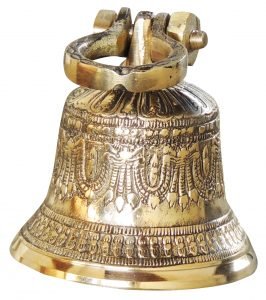 Brass Ganta Bell Temple Bell Embose - 3.5*3.5*5.5 Inch