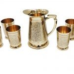 Brass Glass Lemon Set 1 Jug And 6 Glass