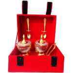 Brass Trolley Dry Fruit Holder - 9 inch - Image 2