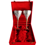 Brass Goblet Set Of 2 PCs In Red Velvet Box - Image 3