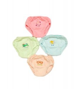 100% Organic Cotton Underwear/Rompers/Briefs/Panty-Multicolor(Pack of 4) 0- 12 months - Image 2