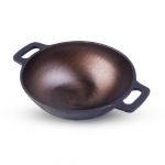 Pre-Seasoned Super Smooth Cast Iron Kadai/Kadhai for Cooking and deep Frying | Loha Kadai | Gas Stove and Induction Friendly | Naturally Non-Stick (D:26cms, 2.45 Kg)