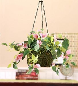 Decorative Polyester Artificial Bougainvillea Plant with Hanging Basket - Image 5