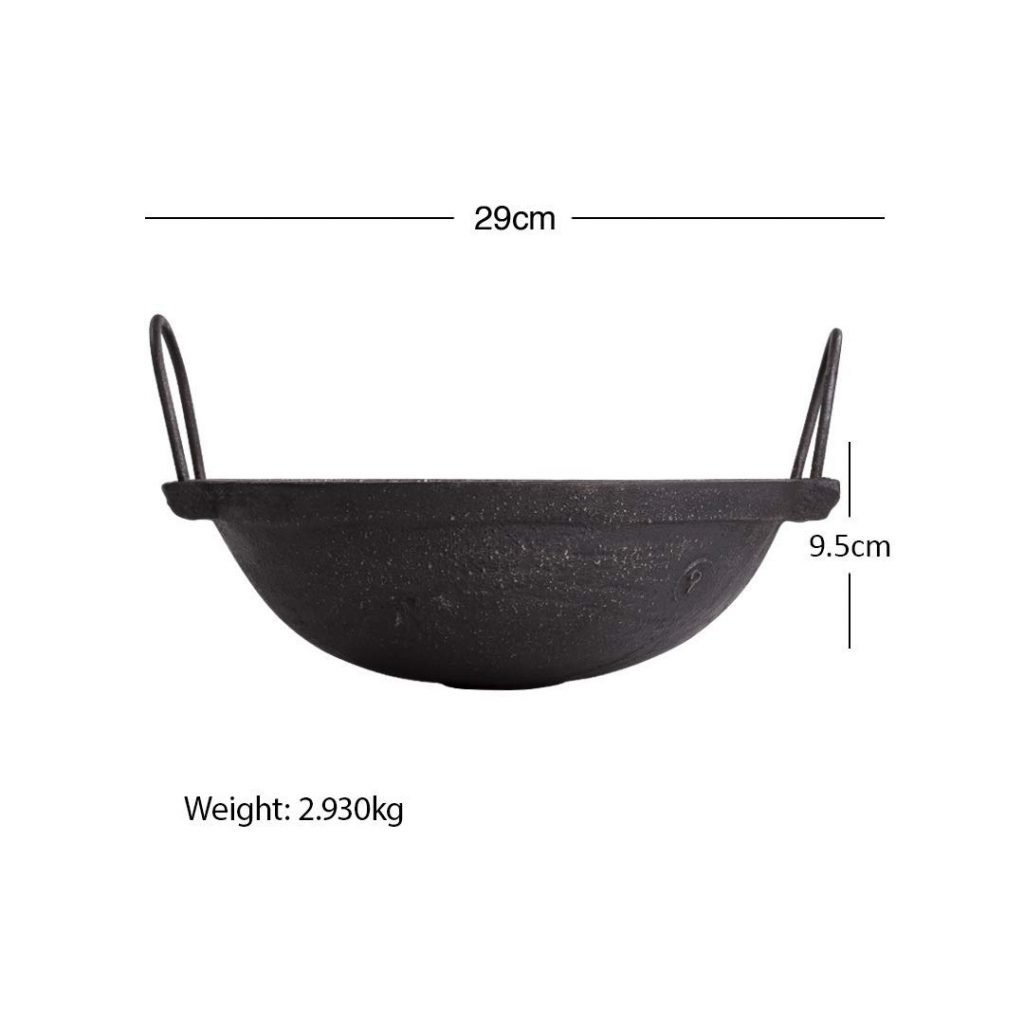 PreSeasoned Cast Iron Cookware Set, Kadai/Kadhai Combo (Diameter20 cm, 24.8 cm, Black