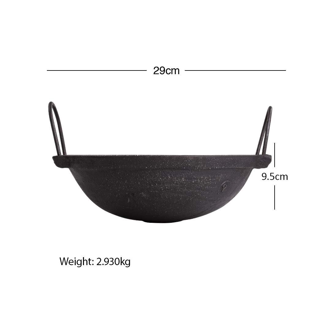 Pre-Seasoned Cast Iron Cookware Set, Kadai/Kadhai Combo - (Diameter-20 cm,  24.8 cm, Black) - shrigram organics