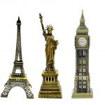 Metal Paris Eiffel Tower, Statue of Liberty, Big Ben Tower Gifting Special Combo for Home Decor