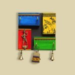 Warli Handpainted Recycled Wood Home Decorative Keychain Holder Key Hangers Key Stand & Wooden Hanging Key Holder for Wall - Image 4