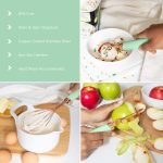 Kitchen Utensils Tools 7 Pcs 100% Pure Copper With Soft Silicone Touch Handles | Kitchen Gadget Set | Can Opener, Pizza Cutter, Ice-cream Scoop, Cheese Grater, Peeler, Garlic Press, Whisk (Mint Green) - Image 7