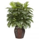 Beautiful Artificial Areca Palm Plant Without Vase (21 Leaves, 75 cm Tall, Green, Set of 2)