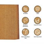 Natural Coir Solid Brown Rectangular Door Mat, Waterproof, Low Profile All-Purpose Entryway Rug Quickdry with Anti-Slip Rubber Backing for Indoor and Outdoor Use (100cm x 50cm) - Image 2