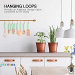 Kitchen Utensils Tools 7 Pcs 100% Pure Copper With Soft Silicone Touch Handles | Kitchen Gadget Set | Can Opener, Pizza Cutter, Ice-cream Scoop, Cheese Grater, Peeler, Garlic Press, Whisk (Mint Green) - Image 3
