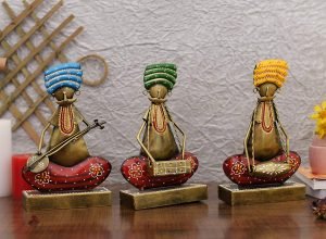 India Vintage Metal Wall Mounted Art Sculpture (11 x 6 x 2 inch, Multicolor), Medium