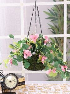 Decorative Polyester Artificial Bougainvillea Plant with Hanging Basket - Image 8
