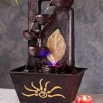 Home Decor Table Top Waterfall Fountain With Led Lights for Home Office And Garden Decor
