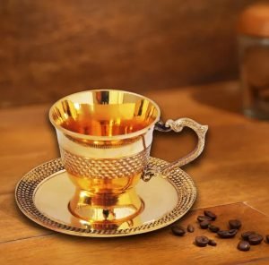 Brass Tea Cup Saucer Set - 110 Ml