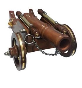 Wooden Vintage Royal Look Folding Cannon Showpiece | Old Civil War Use Handmade Tank | Best for Home and Office Decor | (40cm) - Image 5