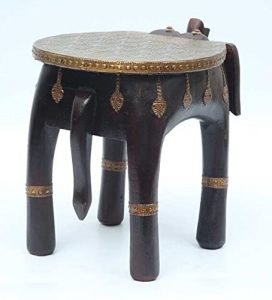 Wooden Metal Polish Decorative Rajastani Hand Polish Elephant Stool | Rajasthani Home Decor Handicrafts | Home Decorative Items in Living Room, Bedroom, Office | (12 inch) - Image 8