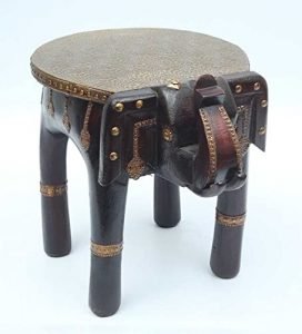 Wooden Metal Polish Decorative Rajastani Hand Polish Elephant Stool | Rajasthani Home Decor Handicrafts | Home Decorative Items in Living Room, Bedroom, Office | (12 inch) - Image 4