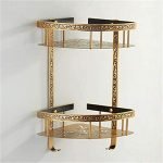 Antique Aluminum Double Tier Corner Antique Finish Bathroom Kitchen Shelf - Image 6
