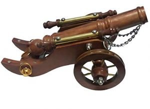 Wooden Vintage Royal Look Folding Cannon Showpiece | Old Civil War Use Handmade Tank | Best for Home and Office Decor | (40cm) - Image 2