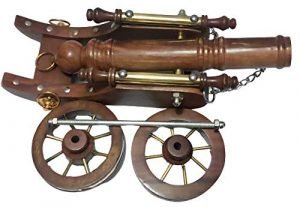 Wooden Vintage Royal Look Folding Cannon Showpiece | Old Civil War Use Handmade Tank | Best for Home and Office Decor | (40cm) - Image 3