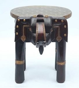 Wooden Metal Polish Decorative Rajastani Hand Polish Elephant Stool | Rajasthani Home Decor Handicrafts | Home Decorative Items in Living Room, Bedroom, Office | (12 inch) - Image 5
