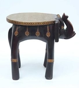 Wooden Metal Polish Decorative Rajastani Hand Polish Elephant Stool | Rajasthani Home Decor Handicrafts | Home Decorative Items in Living Room, Bedroom, Office | (12 inch) - Image 6