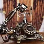 European Rotary Corded Antique Telephone Old Vintage Rotary Dial Phone Handset Turntable Telephone Office Telephone Antique Landline - Image 2