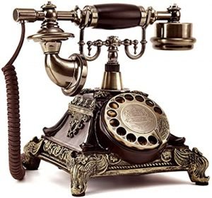 European Rotary Corded Antique Telephone Old Vintage Rotary Dial Phone Handset Turntable Telephone Office Telephone Antique Landline